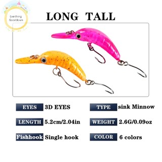 (Everso) Mồi Câu Cá Giả mini 5cm 2.5g