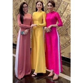 Áo dài gấm tơ cao cấp đủ màu - hachiken hachiken