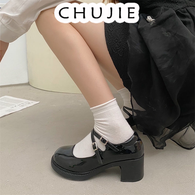 CHUJIE  giày búp bê giày cao gót quai ngang đế thoải mái thời trang tao nhã chất lượng ins Trendy fashion Stylish B25G05Q 36Z230909