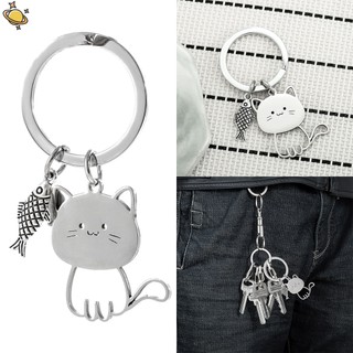 Mới móc khóa inox hình mèo / cá đáng yêu ouyou