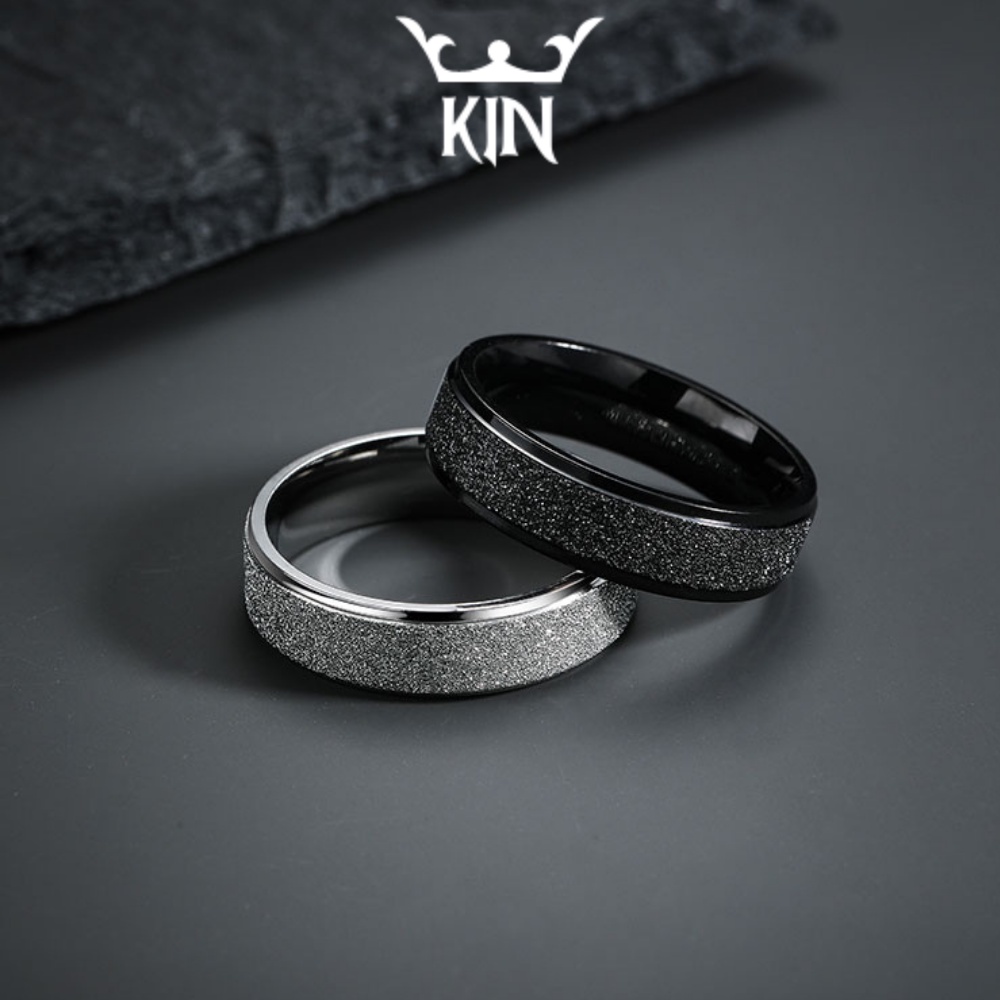 Nhẫn Trơn Mặt Xoay Ren Nhẫn Thép Titan Không Gỉ Basic Thời Trang Cao Cấp Cho Nam Và Nữ Kin Accessoires