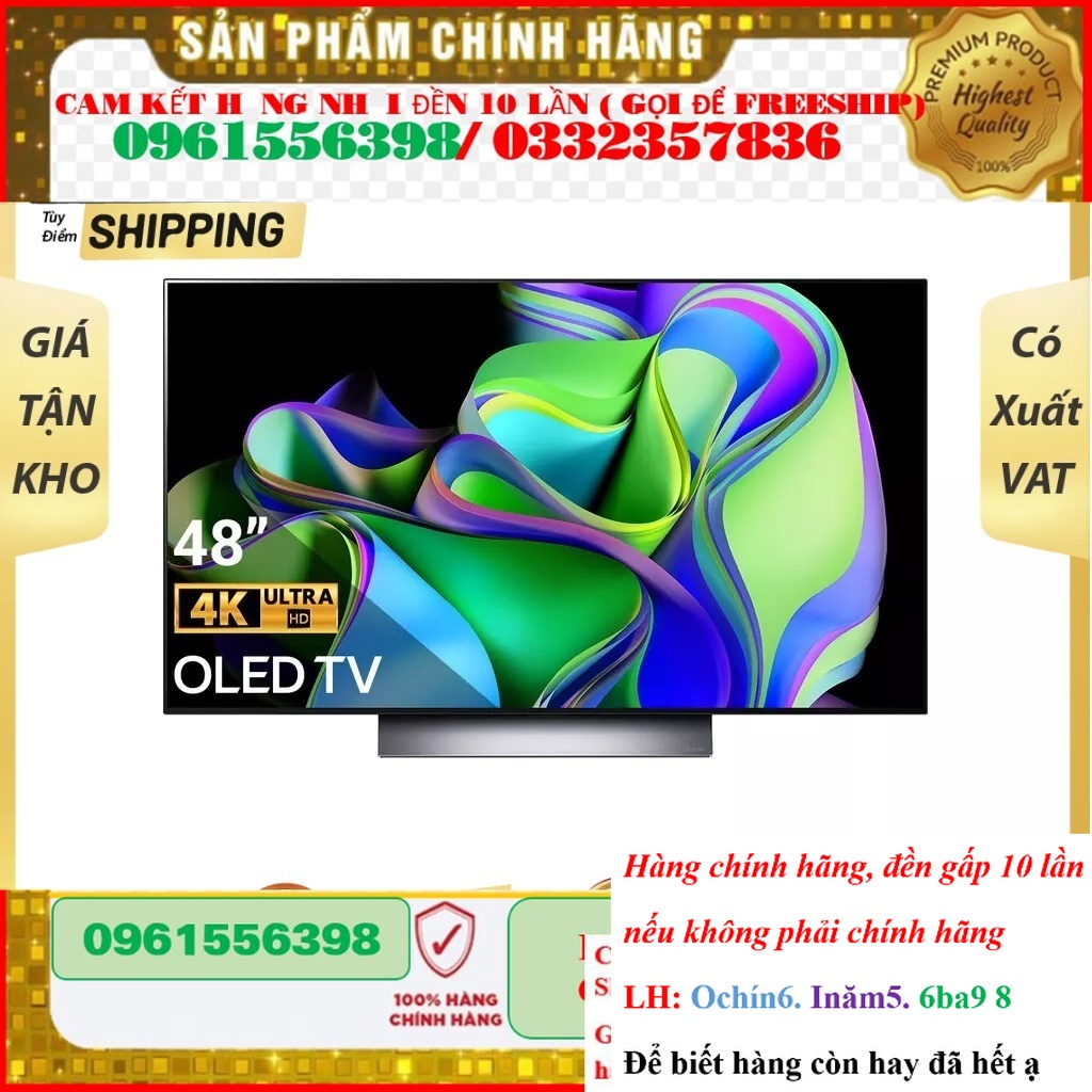 [HÃNG] Ti vi Smart Tivi OLED LG 4K 48 inch OLED48C3PSA.ATV  - Mới 100% CBX
