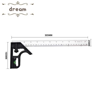 1*Angle Ruler Level Tool Measuring Range 0-300mm High Hardness Silver Black