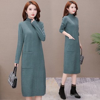 Đầm Sweater Dày Dáng Rộng Phong Cách Mới Mùa Thu Đông 2023 Cho Nữ