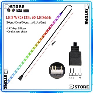 Dây Led 5v (3pin) ARGB rainbow đồng bộ Aura Sunc, RGB Fusion, Mystic Light, Polychrome RGB