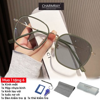 CHARMRAY Mắt Kính Chống Bức Xạ Hàn Quốc Trọng Lượng Nhẹ Có Thể Thay Thế Được Kính Đổi Màu Cho Nam Và Nữ