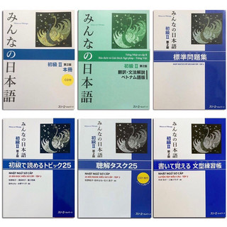 Sách - combo minna no nihongo sơ cấp 2 - tiếng nhật sơ cấp 2-trình độ n4 -in màu