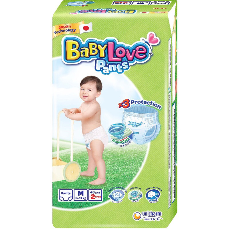 Tã quần BabyLove chính hãng Unicharm size M48/L48/XL48/XXL48