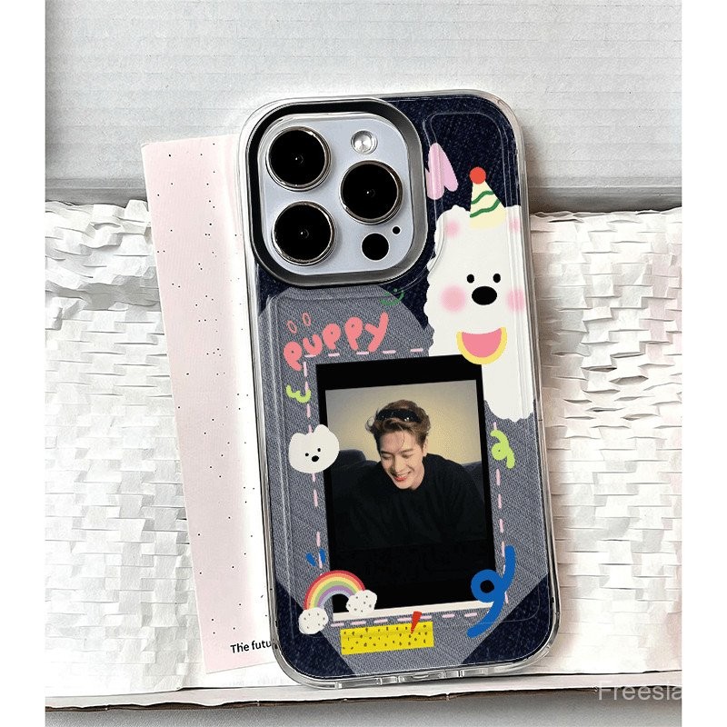 Khung ảnh chó cao bồi tương thích với iPhone 16 Pro Max, iPhone 15/14/13, iPhone 12/11, iPhone 11, i