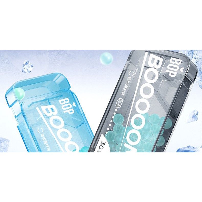 Bop Nhai Hộp Hạt pop 30 Viên Thuốc Thơm Hoa Hồng Đào Trắng Nụ Hôn Tươi Mát