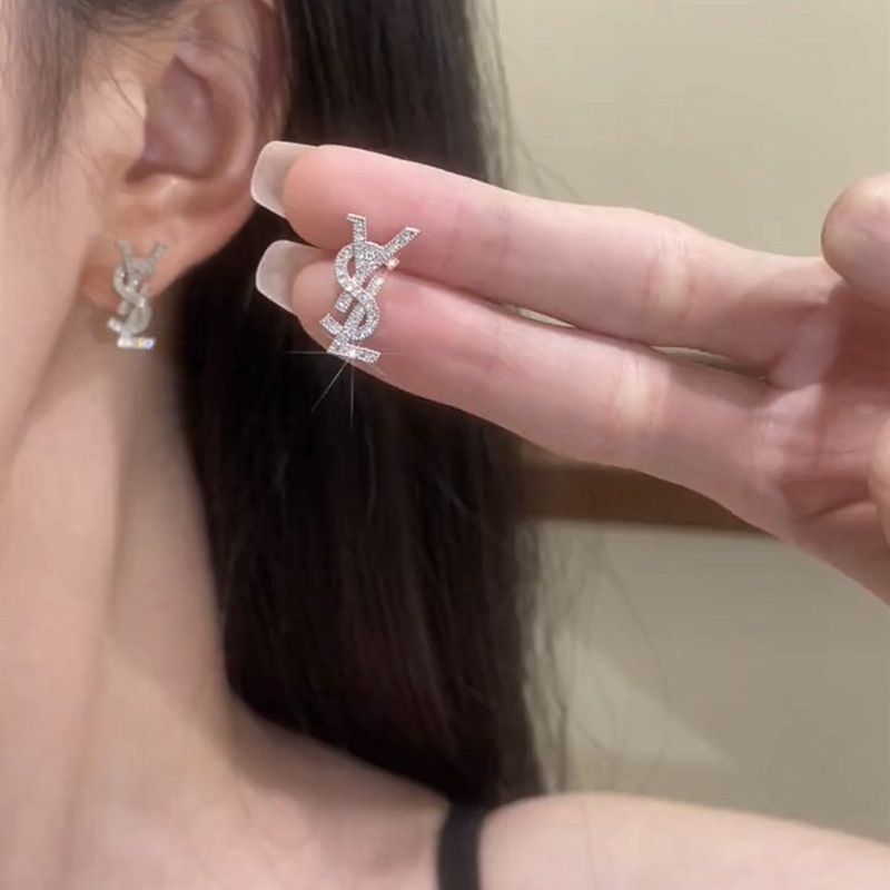 Bông Tai Đính Đá zircon Lấp Lánh Phong Cách Pháp Cho Nữ
