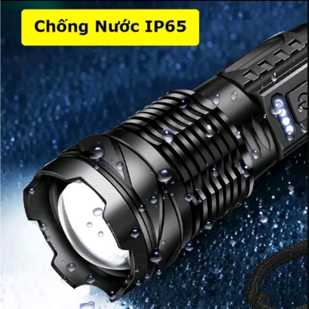Đèn Pin A76 Cầm Tay Siêu Sáng Chiếu Xa 300m Có Zoom Xa Gần,Chống Nước IPX4, Pin Trâu Chip COB Led Tâm Tròn 7 Chế Độ Sáng