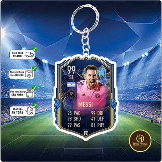 Móc khóa cầu thủ messi-chất liệu mica in 2 mặt