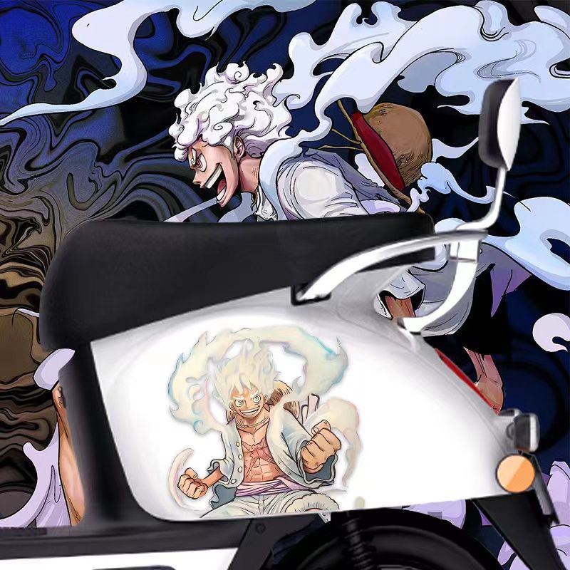 One Nhãn Dán Trang Trí Kính Chắn Gió Xe Hơi / Xe Máy / Xe Hơi Hình luffy gear 5 Bằng Chất Liệu vinyl Phản Quang
