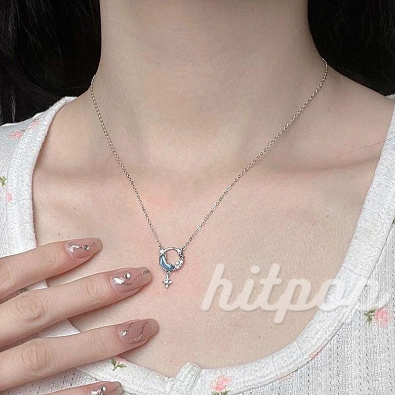 Vòng cổ Mặt Trăng Sao Đính Đá Pha Lê Thời Trang Cho Nữ