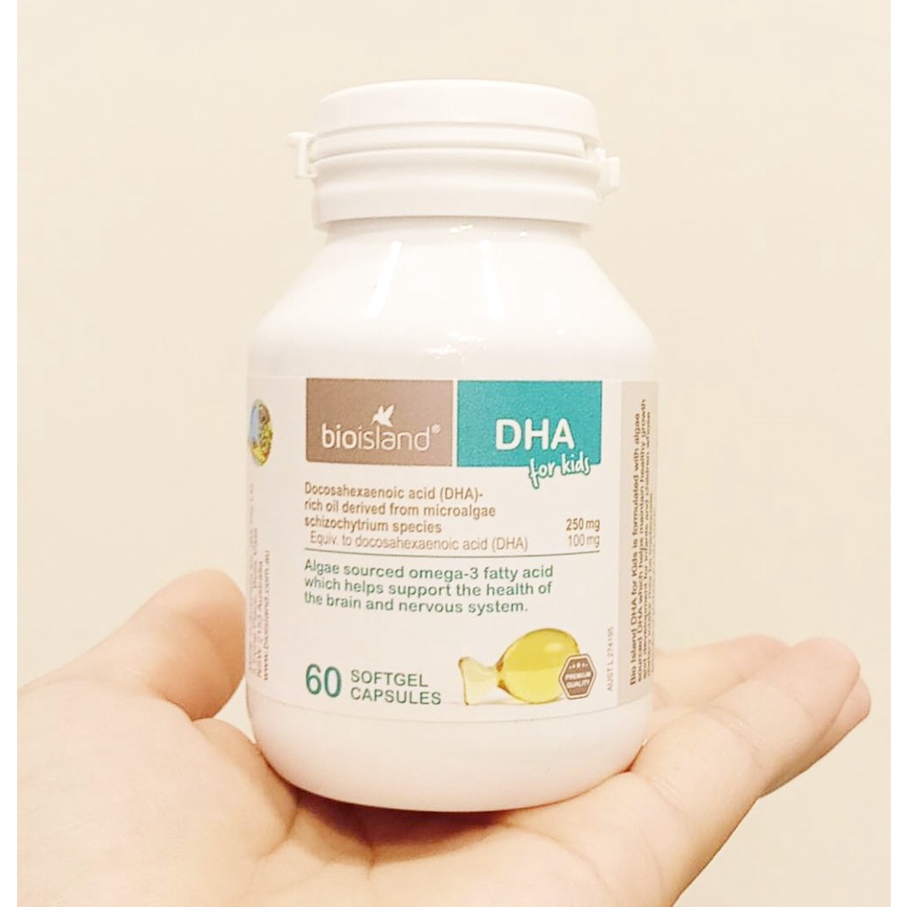 Dầu cá dha bio island for kids phát triển trí não cho bé hộp 60 viên Healthy Care Quatangme1