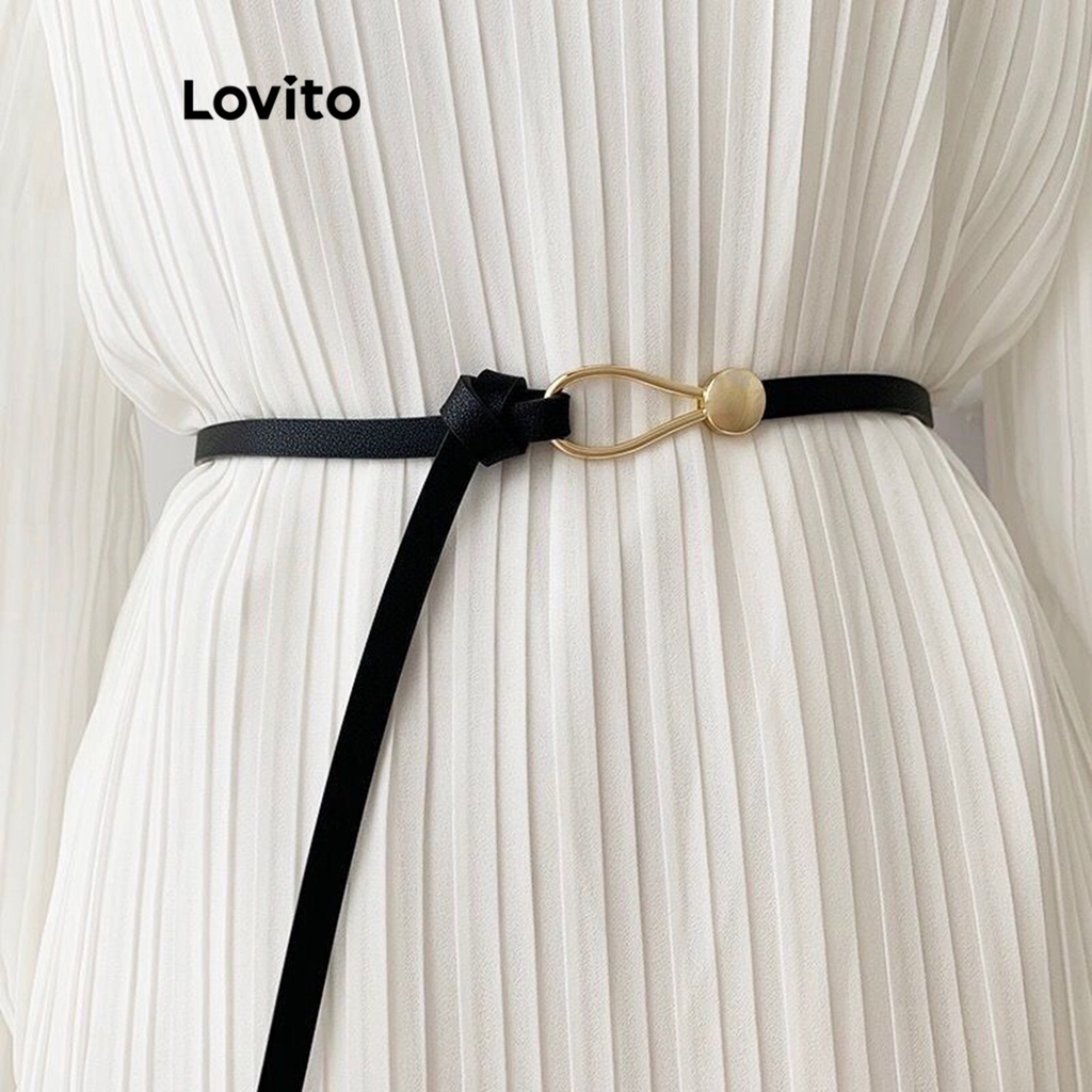 Thắt lưng Lovito thắt nút cột dây màu trơn thường ngày cho nữ L63AD240