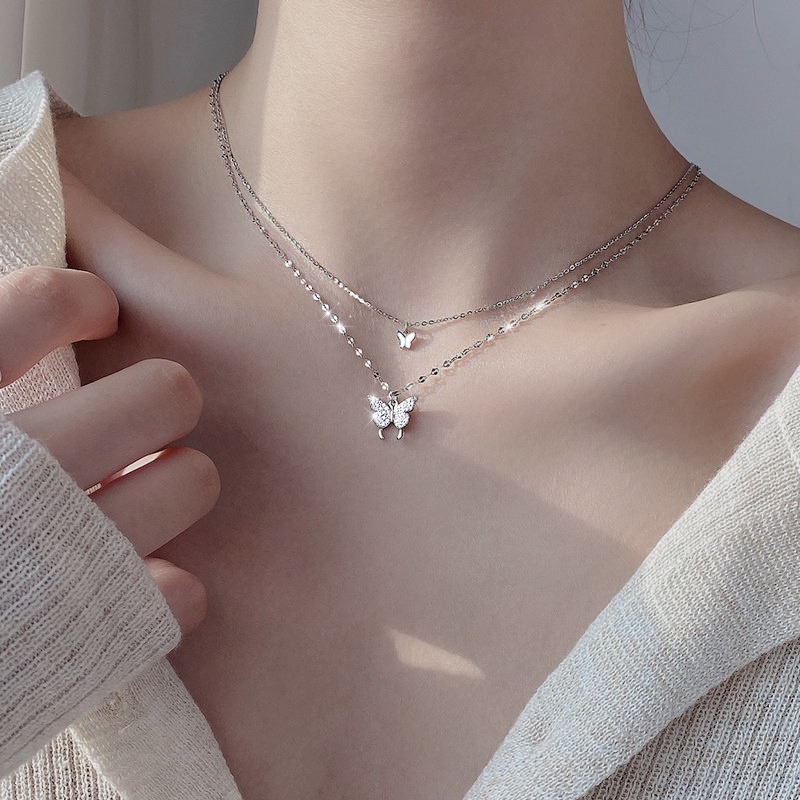 Vòng cổ choker Nhiều Tầng Màu Bạc Thời Trang Dành Cho Nữ
