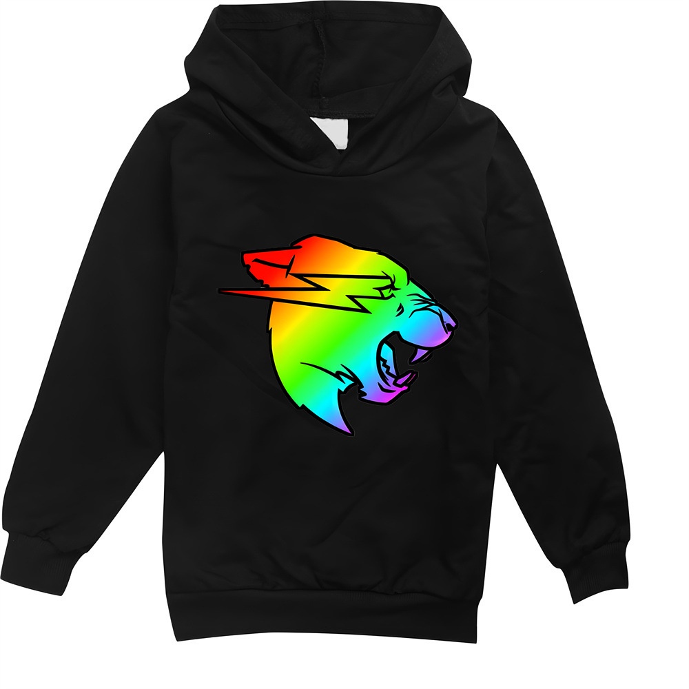 Mr beast lightning cat mr. Mèo phim hoạt hình in bé trai bé gái áo chui đầu dài tay