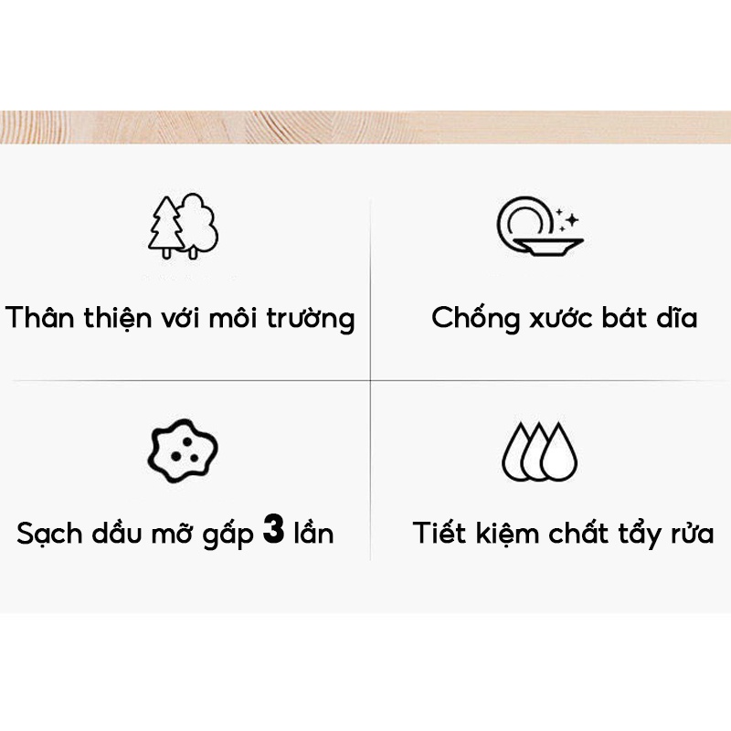 Miếng rửa chén bọt biển kháng khuẩn màu Vàng 120 ngày không nhàu,nát 11x7x3cm