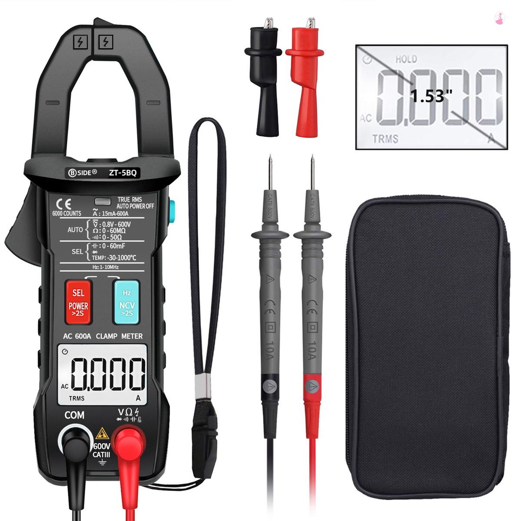 Đồng Hồ Đo Vạn Năng Kỹ Thuật Số bside zt-5Bbq 6000 counts Độ Chính Xác Cao Với Kẹp Đo Điện Áp ac / ac