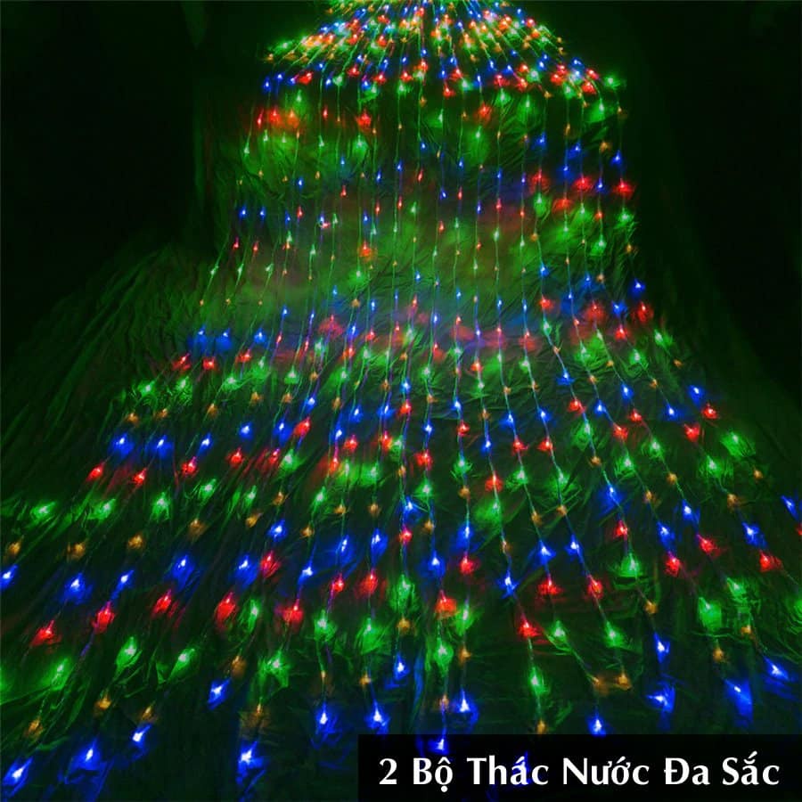 Giá sỉ)Đèn Led Trang Trí thả mành hiệu ứng mưa rơi,thác nước Rộng 3M X Dài2M- Đèn nháy mành rèm hiệu ứng thác nước