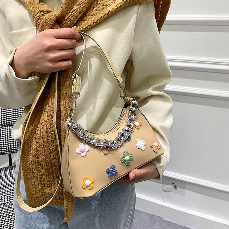 MOUSSON  Túi Đeo Chéo Dây Xích Thiết Kế Đơn Giản Hợp Thời Trang Cho Nữ