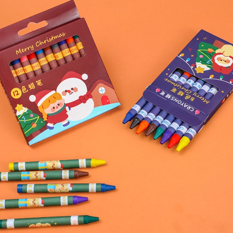 Màu Sắc Bút Chì Màu Vẽ Tranh Sơn Dầu Họa Tiết Giáng Sinh Màu Hồng Sáng Tạo Thích Hợp Làm Quà Tặng