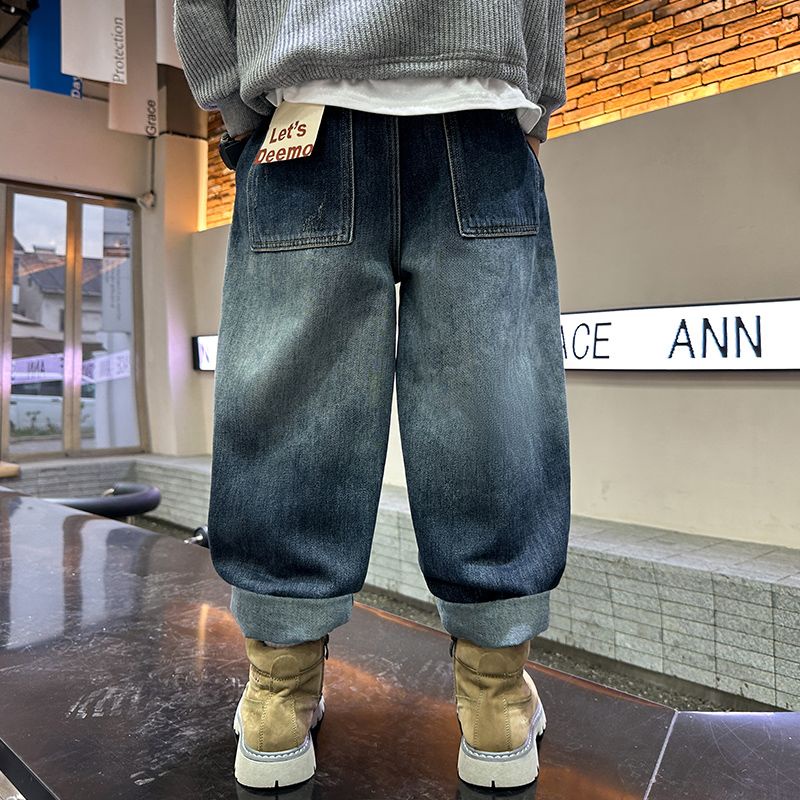 Quần Jean Dài Thoải Mái Thời Trang Cho Bé Trai