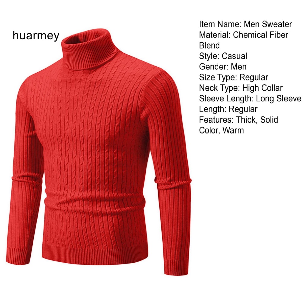 Huarmey Áo sweater Dệt Kim Cổ Lọ Thời Trang Mùa Đông Ấm Áp Cho Nam