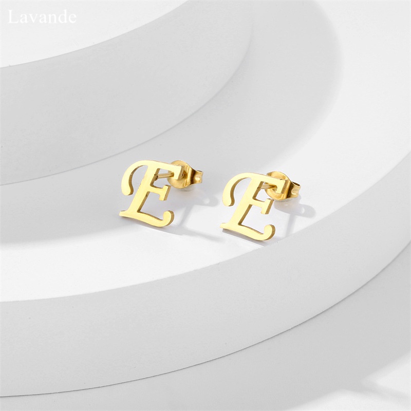 Bông Tai Bằng Thép Titan Không Gỉ Mạ Vàng 18k Chống Nước Không Phai Màu Phong Cách Mới E01H910