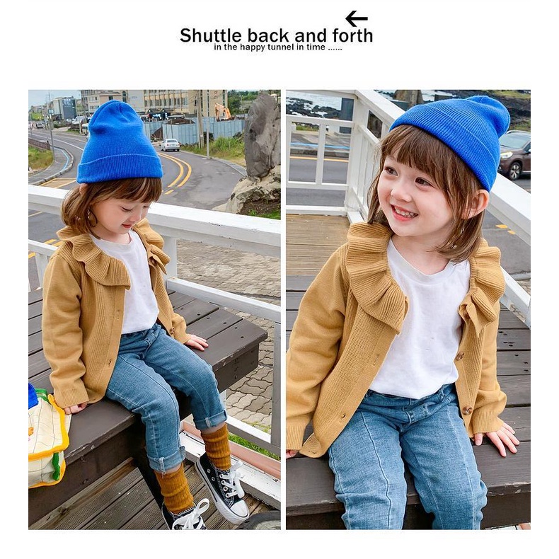 Áo Khoác cardigan Len Dệt Kim Thời Trang Xuân Thu Dành Cho Bé Gái