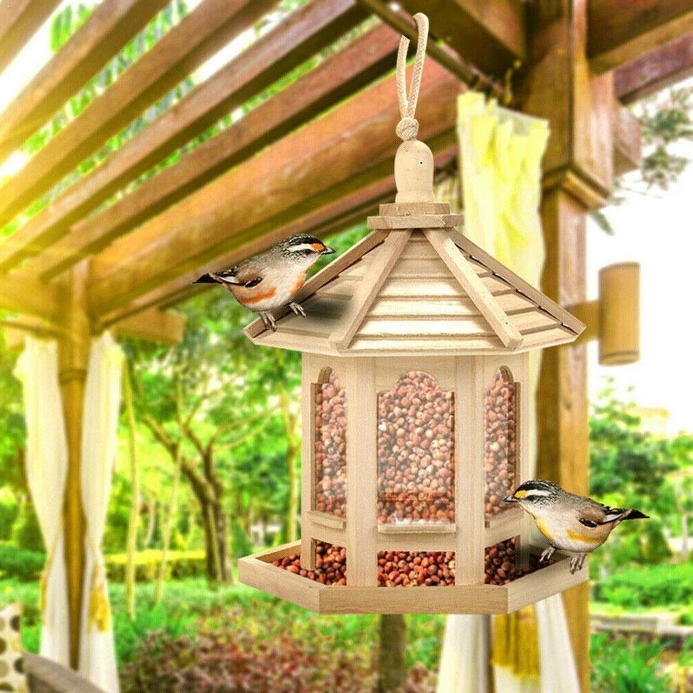 ☢ Dụng cụ cho thú cưng ăn cho chim Hộp đựng thức ăn ngoài trời Hộp đựng thức ăn cho chim bền Khay đựng thức ăn bằng gỗ Hộp đựng thức ăn cho chim Phụ kiện trang trí sân vườn