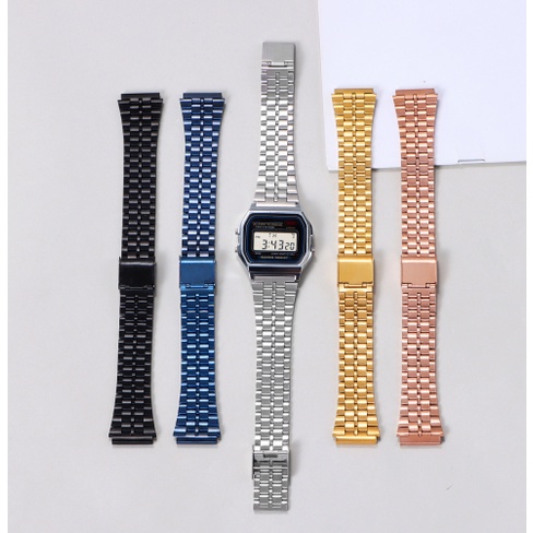 Dây Đeo Inox Cho Đồng Hồ casio f-91w sgw400 f84 f105 / 108 / a158w / 168 ae1200 / 1300 18mm