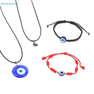 Cheenm Vòng cổ choker Mặt Kính Xanh Dương Ác Quỷ 3cm vn