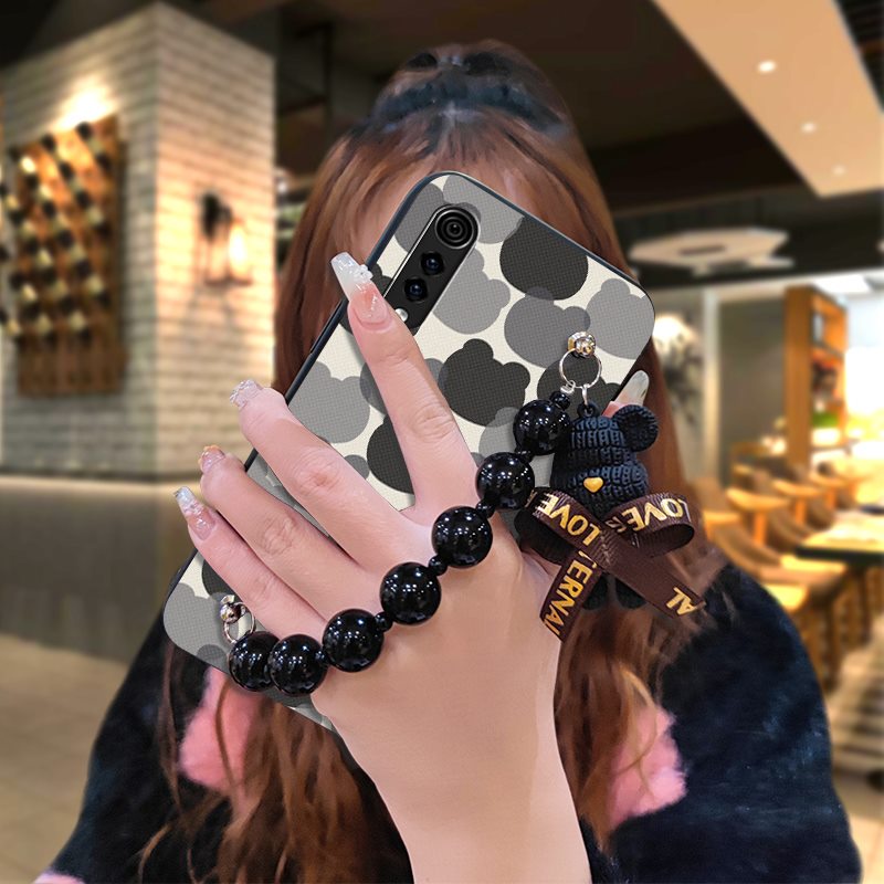Silicone Anti-knock Phone Case For LG Velvet 4G/5G Back Cover cute Black pearl pendant Dirt-resistant phone case Cartoon