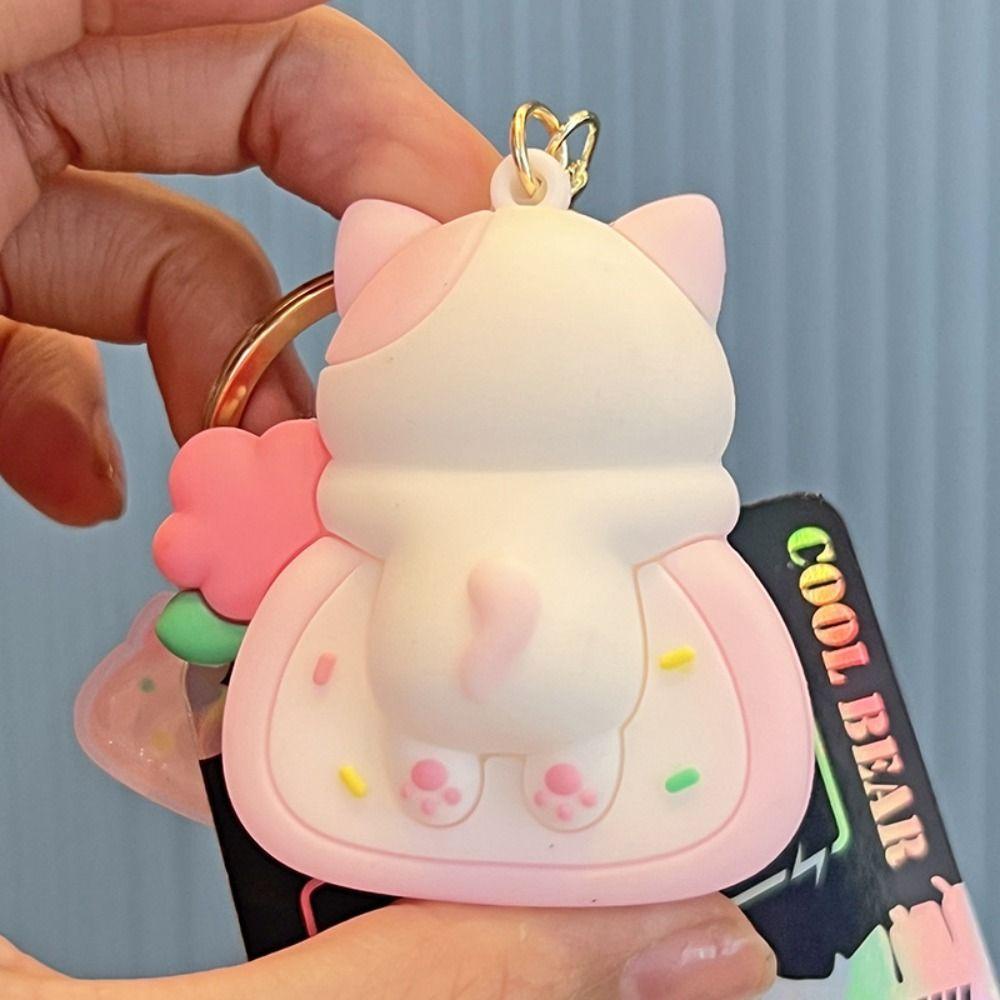 Mmluck kitty Móc Khóa Búp Bê Mèo Hoạt Hình Cuộn Trứng / Bánh Trứng Bằng pvc Dễ Thương Cho Nữ