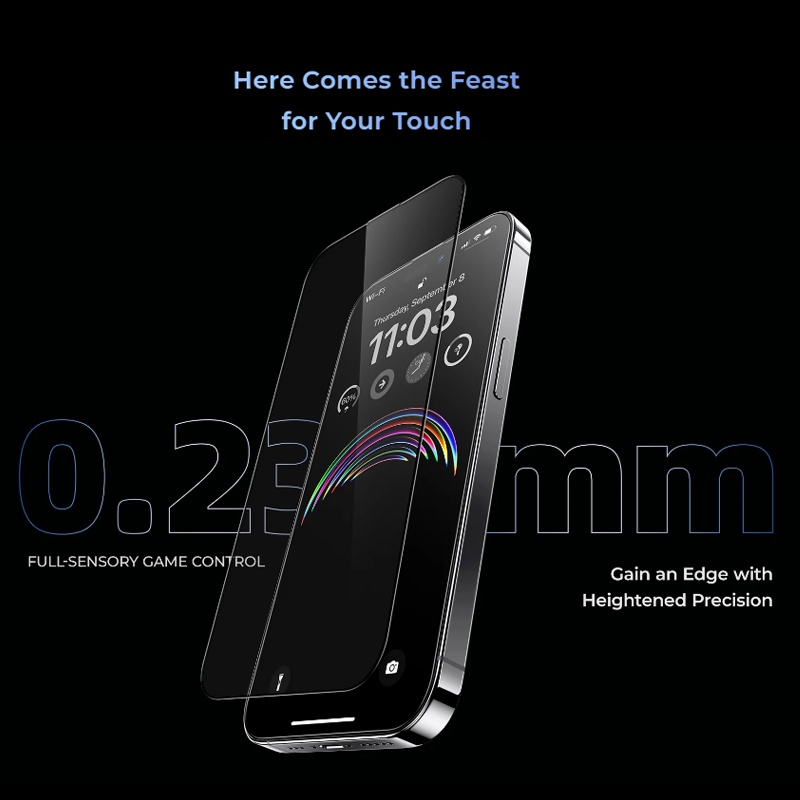 Benks Kính Cường Lực Nhám Bảo Vệ Màn Hình Chống Dấu Vân Tay 0.23mm Cho iphone 15 14 pro max