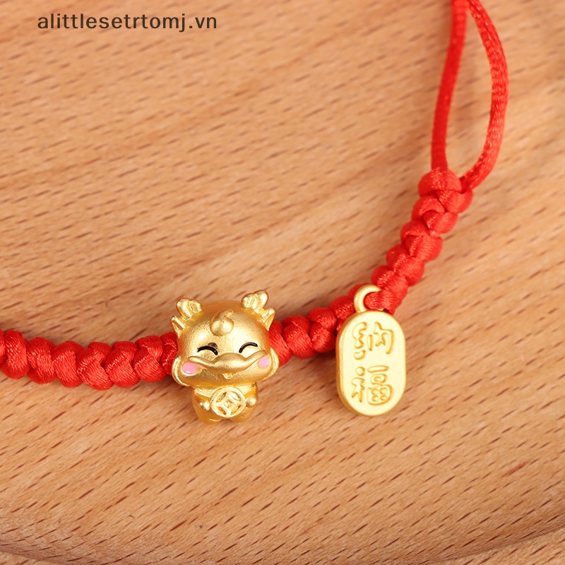 Vòng Tay Dây Đỏ May Mắn Mặt Hình Rồng Năm Mới 2024 Phong Cách Trung Hoa vn
