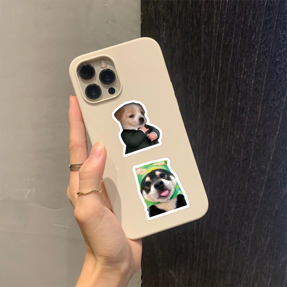 Set 58 sticker nhãn dán chó con dễ thương Trang trí máy tính xách tay điện thoại di động vỏ nước cốc nước phim hoạt hình không thấm nước nhãn dán