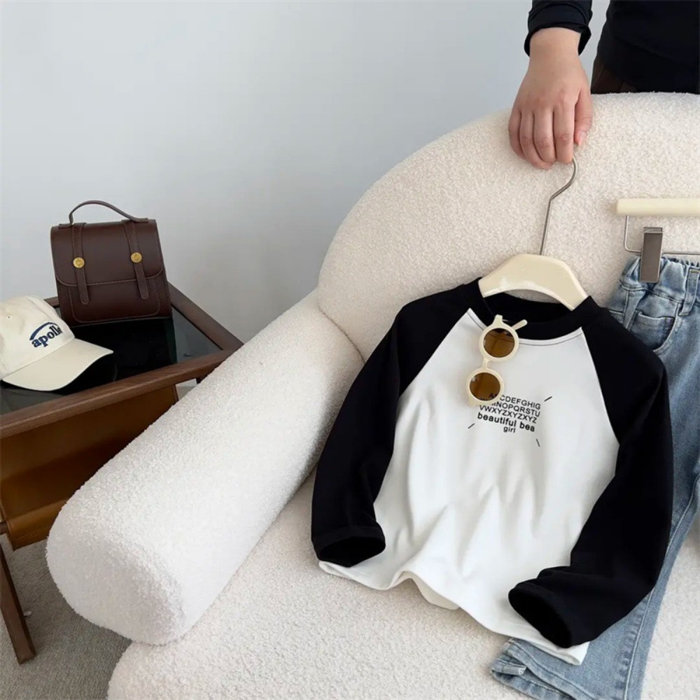 Áo Thun Tay Dài Thiết Kế Mới Thời Trang Mùa Xuân Thu Dành Cho Bé Gái