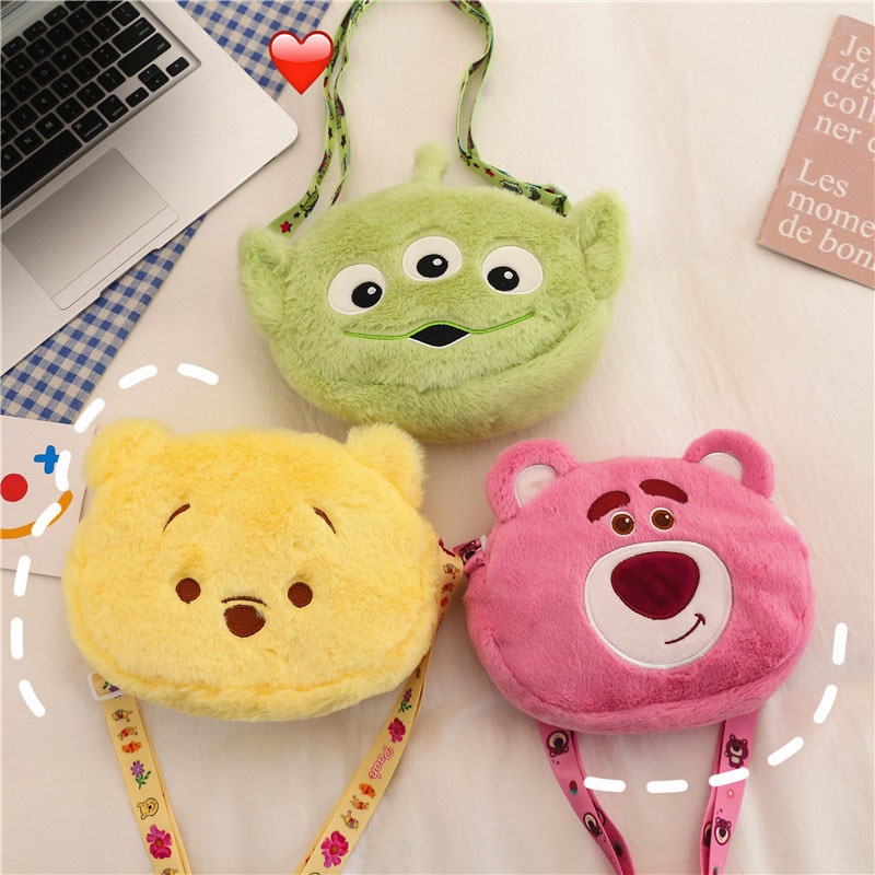 Laz Johnn Túi Đeo Chéo Hình Chú Gấu / Dâu Tây Nhồi Bông Dễ Thương Thời Trang Cho Bé Trai