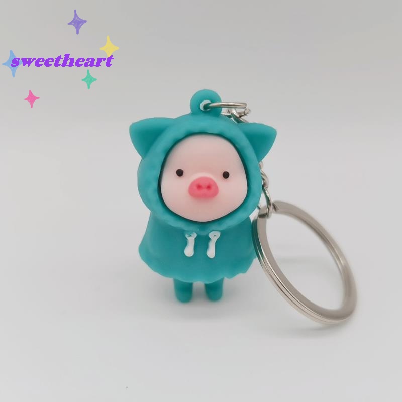 Móc Khóa Hình Heo Hồng / Heo Con / Áo Mưa Dễ Thương