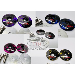 Ốc nắp chụp che chân kính xe Sh các đời,che gương chiếu hậu phủ cacbon chữ SH màu đỏ (giá bán 1 con)