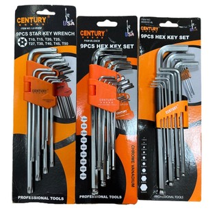 Bộ khóa lục giác bi mờ, Bộ lục giác bi bóng, Bộ lục giác bông hoa thị Century 9 chi tiết