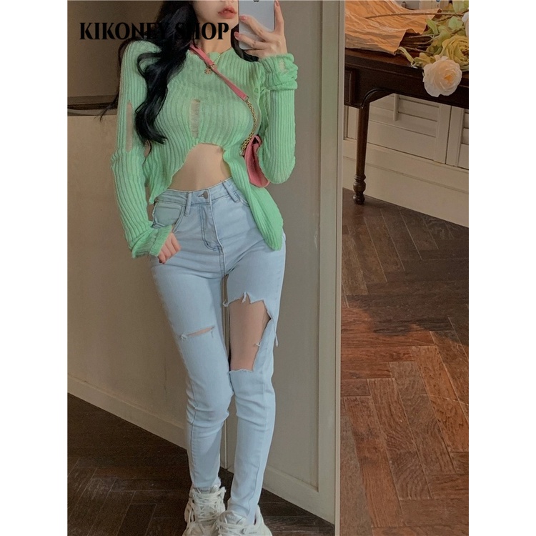 KIKONEY SHOP Áo Len áo khoác cardigan Dễ thương Popular Stylish Hàn Phong WMY2392SUP38Z230921