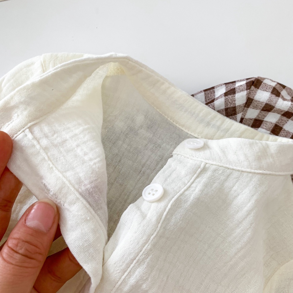 Áo Sơ Mi Caro Tay Dài Vải cotton Mềm Mại Cho Bé Trai