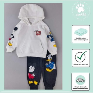 Bộ nỉ vịt Donald trắng cho bé trai size từ 2-6y