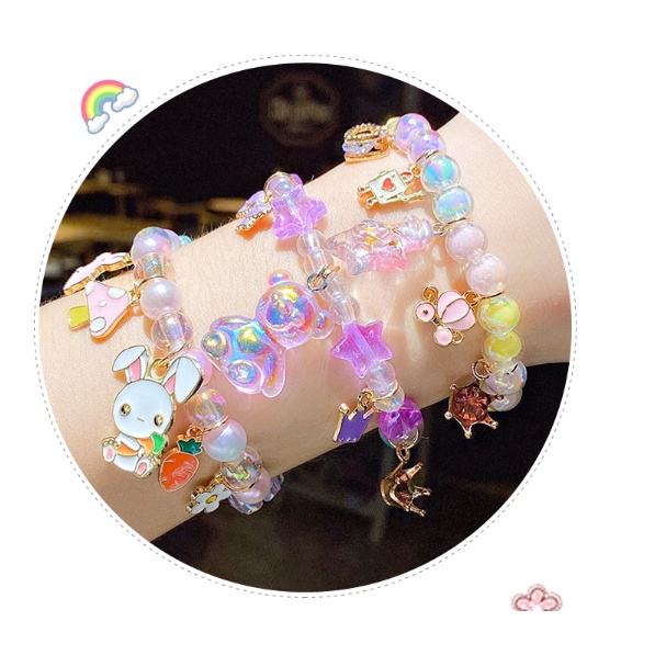 Vòng tay hình hoạt hình ELSA, Bạch Tuyết, Nàng Tiên Cá, Ngựa Pony cho bé gái, vòng tay hợp kim đính đá nhiều mẫu