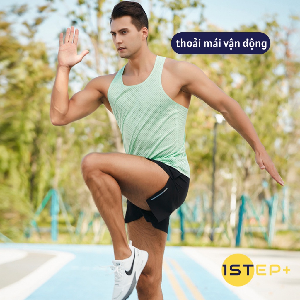 Áo Singlet  chạy bộ OnStep Running AirRun thoáng khí nhanh khô dành cho Nam